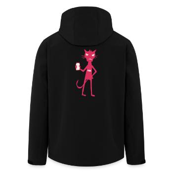 Little Monsters: Punk Cat Neon Attitude - Men’s Recycled Softshell Jacket by Stanley/Stella - black - Back - AI Model Male 185 light (185cm)