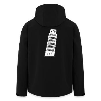 Pisa Tower Silhouette Monochrome - Men’s Recycled Softshell Jacket by Stanley/Stella - black - Back - AI Model Male 185 light (185cm)