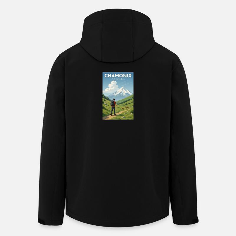 Alpenwanderer vor Mont Blanc - Recycelte Männer Softshell-Jacke von Stanley/Stella - Schwarz