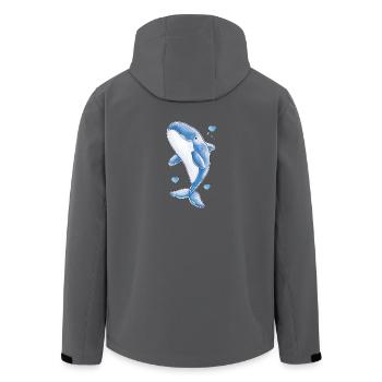 Cute Whale - Men’s Recycled Softshell Jacket by Stanley/Stella - black - Back - AI Model Male 185 light (185cm)
