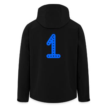 1. 1 JAHR. 1. JAHRESTAG. GEBURTSTAG 1 JAHR - Recycelte Männer Softshell-Jacke von Stanley/Stella - Schwarz - Hinten - AI Model Male 185 light (185cm)