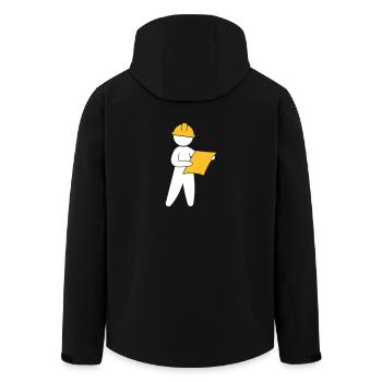 An Engineer At A Construction Site - Men’s Recycled Softshell Jacket by Stanley/Stella - black - Back - AI Model Male 185 light (185cm)