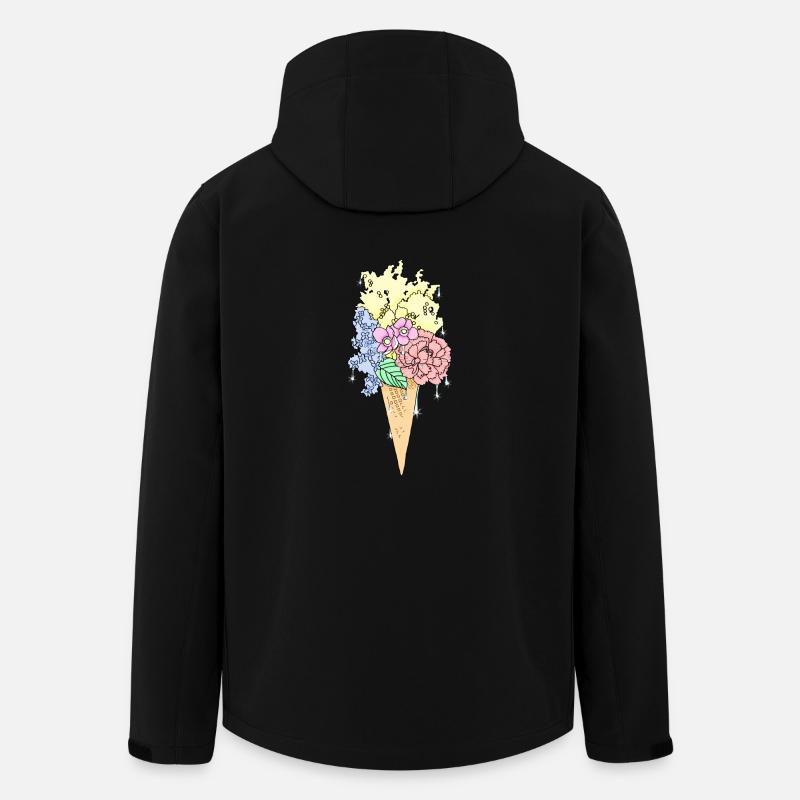 Glace aux fleurs - Veste softshell homme en polyester recyclé Stanley/Stella - noir