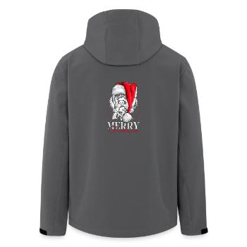 Santa German Wirehaired Merry Christmas Wilsigns - Men’s Recycled Softshell Jacket by Stanley/Stella - black - Back - AI Model Male 185 light (185cm)