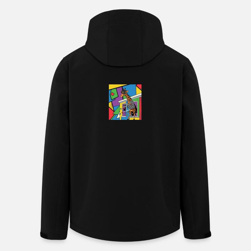 Giraffen-Diebstahl-Pop-Art - Recycelte Männer Softshell-Jacke von Stanley/Stella - Schwarz