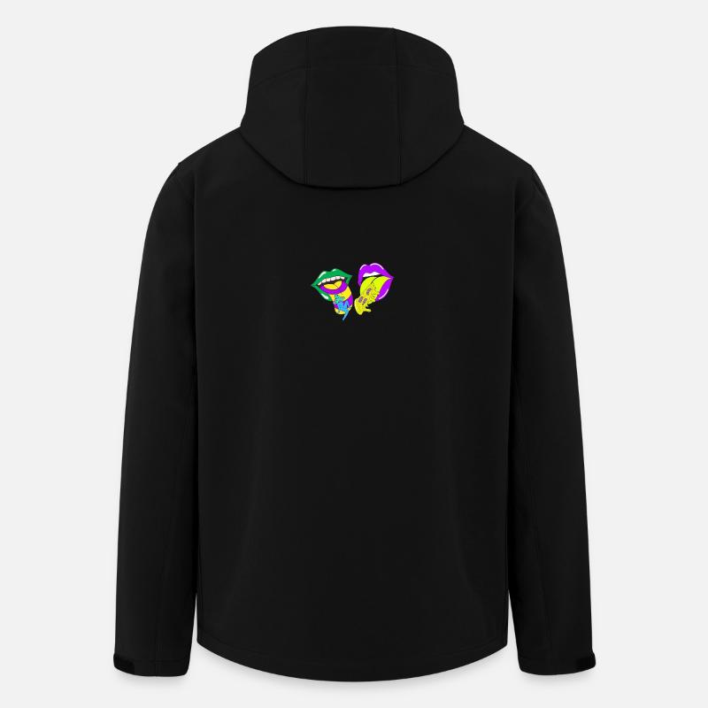 Psychedelische Lippen mit Säure und Pilzen - Recycelte Männer Softshell-Jacke von Stanley/Stella - Schwarz