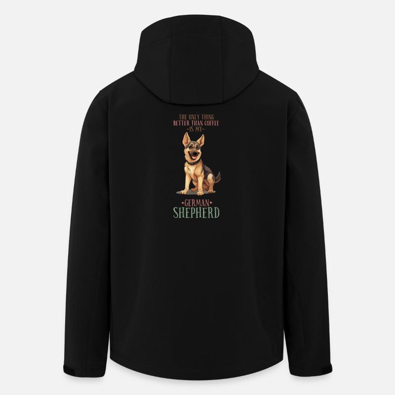 Deutscher Schäferhund und Kaffee - Recycelte Männer Softshell-Jacke von Stanley/Stella - Schwarz