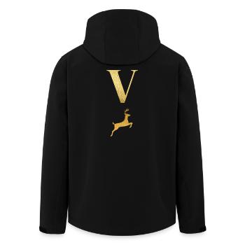 Letter v golden deer - gift idea - Men’s Recycled Softshell Jacket by Stanley/Stella - black - Back - AI Model Male 185 light (185cm)