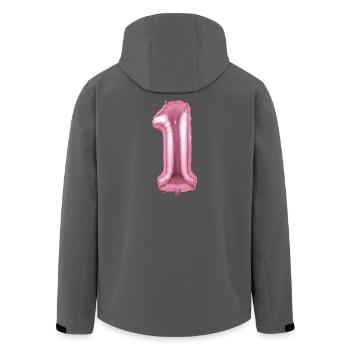 Geburtstag Shirt, 1. Geburtstag Ballon - Recycelte Männer Softshell-Jacke von Stanley/Stella - Schwarz - Hinten - AI Model Male 185 light (185cm)