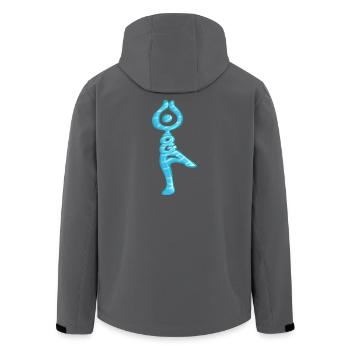 Yoga, gezogenes Wort - Recycelte Männer Softshell-Jacke von Stanley/Stella - Schwarz - Hinten - AI Model Male 185 light (185cm)
