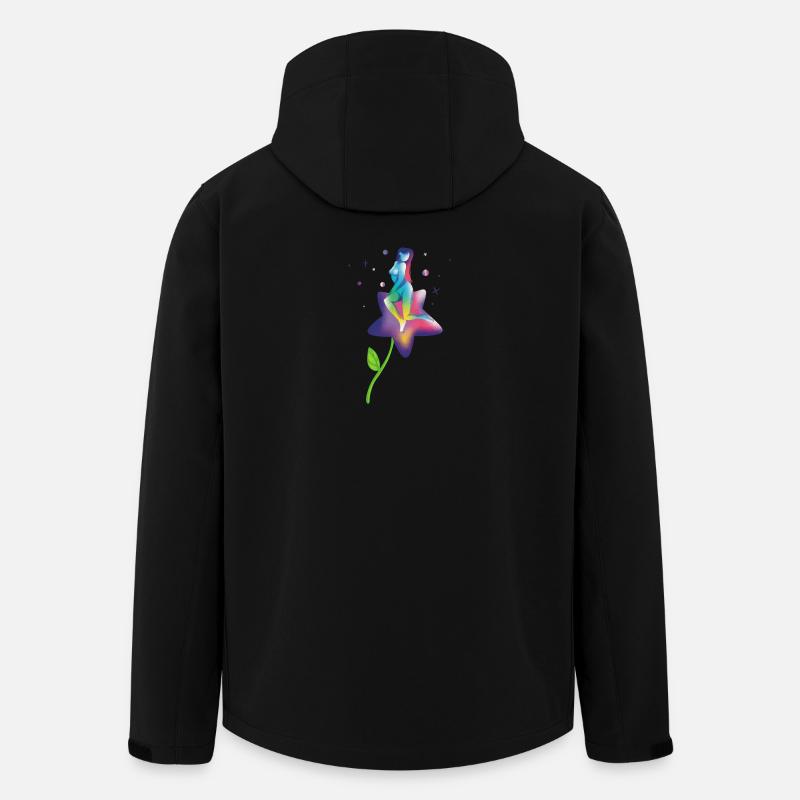 Regenbogenstern-Blüte - Recycelte Männer Softshell-Jacke von Stanley/Stella - Schwarz