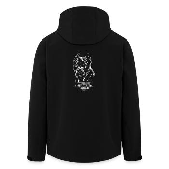 American Staffordshire Terrier Mom Dogs Wilsigns - Men’s Recycled Softshell Jacket by Stanley/Stella - black - Back - AI Model Male 185 light (185cm)