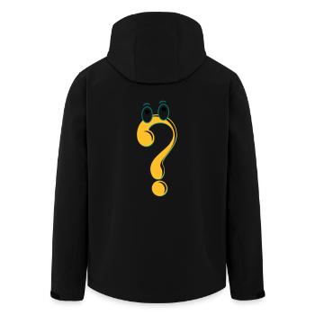 Question mark figure icon idea gift cartoon - Men’s Recycled Softshell Jacket by Stanley/Stella - black - Back - AI Model Male 185 light (185cm)