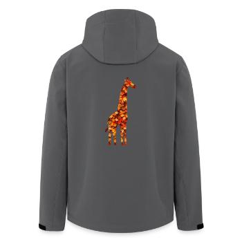 Autumn giraffe - Men’s Recycled Softshell Jacket by Stanley/Stella - black - Back - AI Model Male 185 light (185cm)