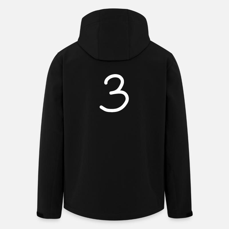3 Numéro trois blanc Anniversaire - Veste softshell homme en polyester recyclé Stanley/Stella - noir