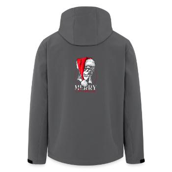 Père Noël Allemand Chasse Terrier Joyeux Noël Chiens - Veste softshell homme en polyester recyclé Stanley/Stella - noir - Dos - AI Model Male 185 light (185cm)