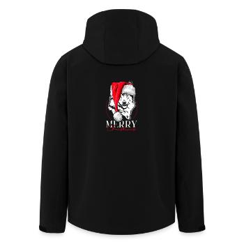 Santa Island Dog Merry Christmas Dog Wilsigns - Men’s Recycled Softshell Jacket by Stanley/Stella - black - Back - AI Model Male 185 light (185cm)