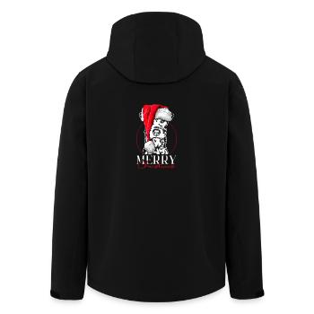 Santa Irish Terrier Merry Christmas Dogs Wilsigns - Men’s Recycled Softshell Jacket by Stanley/Stella - black - Back - AI Model Male 185 light (185cm)