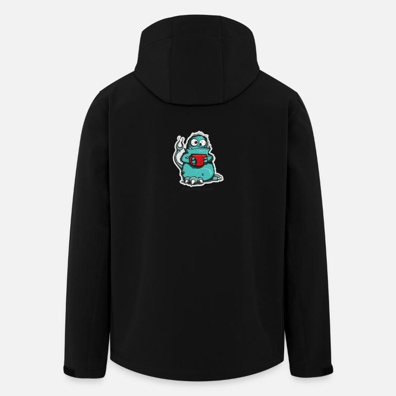 Coffee monster in comic style - Men’s Recycled Softshell Jacket by Stanley/Stella - black