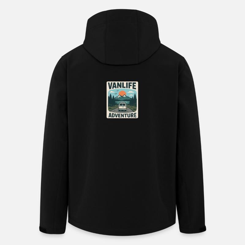 Vanlife-Abenteuer - Recycelte Männer Softshell-Jacke von Stanley/Stella - Schwarz