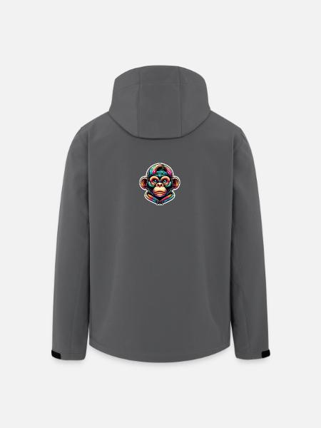 Affe Hoodie Cap bunt - Recycelte Männer Softshell-Jacke von Stanley/Stella - Schwarz