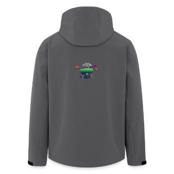 Caméléon néon sur Mushroom Rock - Veste softshell homme en polyester recyclé Stanley/Stella - noir - Dos - AI Model Male 185 light (185cm)