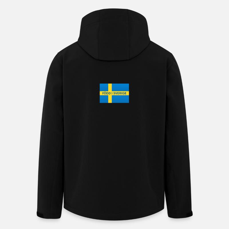 Drapeau suédois – Né en Suède - Veste softshell homme en polyester recyclé Stanley/Stella - noir