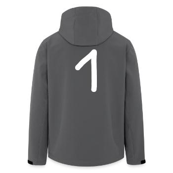 1 Nummer eins Zahl weiß Geburtstag - Recycelte Männer Softshell-Jacke von Stanley/Stella - Anthrazit - Hinten - AI Model Male 185 light (185cm)