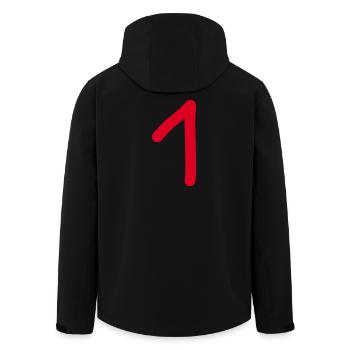 1 Nummer eins Zahl rot Geburtstag - Recycelte Männer Softshell-Jacke von Stanley/Stella - Schwarz - Hinten - AI Model Male 185 light (185cm)