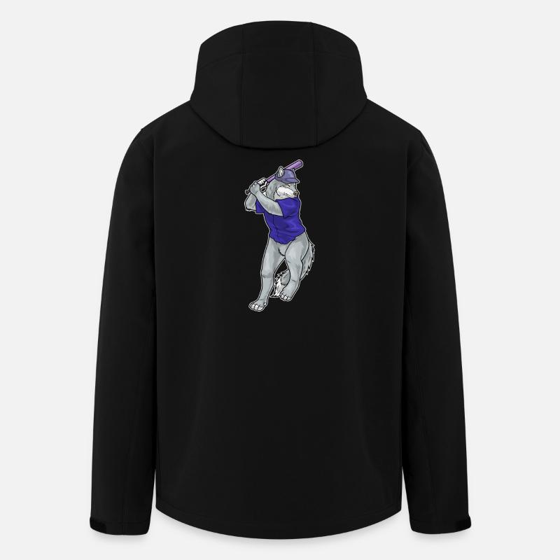 Wolf Baseball Baseballschläger - Recycelte Männer Softshell-Jacke von Stanley/Stella - Schwarz