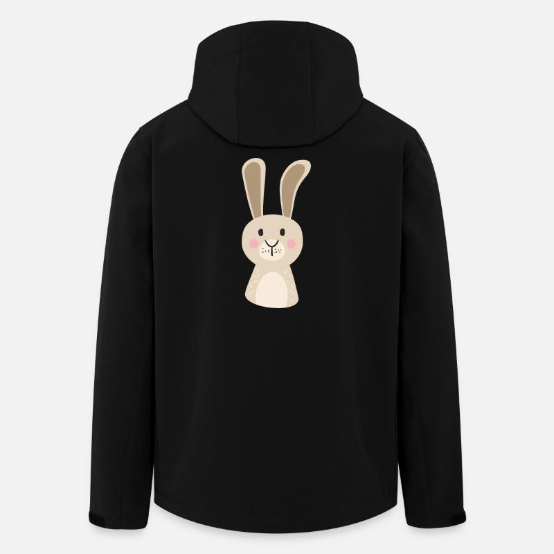 Cute hopping bunny cartoon print - Men’s Recycled Softshell Jacket by Stanley/Stella - black