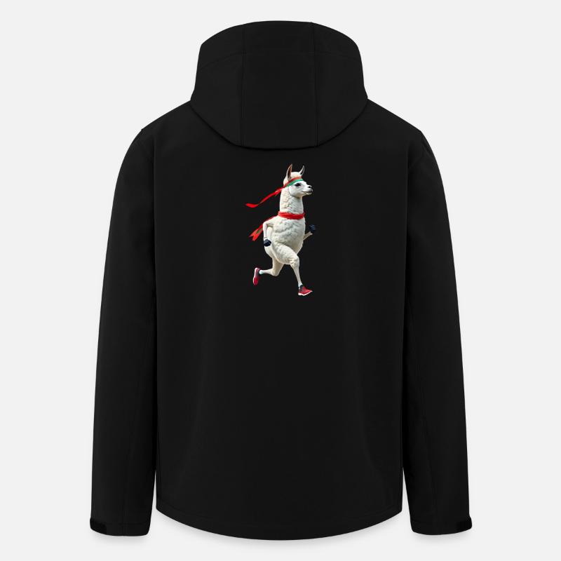 Llama with headband jogging - Men’s Recycled Softshell Jacket by Stanley/Stella - black