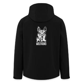 Tschechoslowakischer Wolfhund Portrait Wilsigns - Recycelte Männer Softshell-Jacke von Stanley/Stella - Schwarz - Hinten - AI Model Male 185 light (185cm)