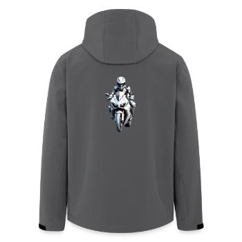 Biker Aufkleber - Motorrad Design - Recycelte Männer Softshell-Jacke von Stanley/Stella - Anthrazit - Hinten - AI Model Male 185 light (185cm)