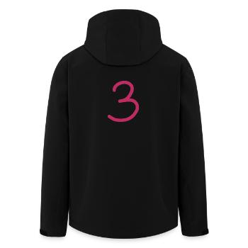 3 Number three number birthday - Men’s Recycled Softshell Jacket by Stanley/Stella - black - Back - AI Model Male 185 light (185cm)