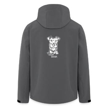 Loved by an Irish Terrier Dog Dog Wilsigns - Men’s Recycled Softshell Jacket by Stanley/Stella - black - Back - AI Model Male 185 light (185cm)