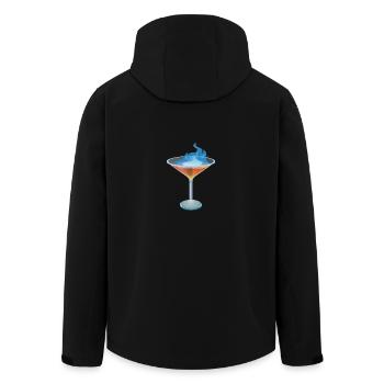 Sambuca im Glas für Cocktail brennen - Recycelte Männer Softshell-Jacke von Stanley/Stella - Schwarz - Hinten - AI Model Male 185 light (185cm)