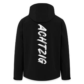 80 / Achtzig / 80. Geburtstag - Recycelte Männer Softshell-Jacke von Stanley/Stella - Schwarz - Hinten - AI Model Male 185 light (185cm)