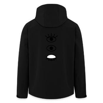 Eyes - Men’s Recycled Softshell Jacket by Stanley/Stella - black - Back - AI Model Male 185 light (185cm)