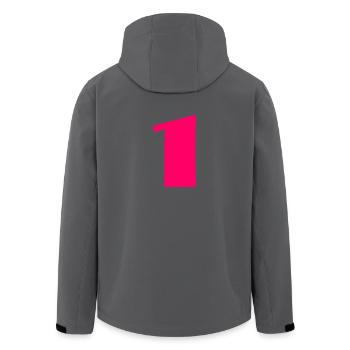 1. 1 YEAR. 1ST ANNIVERSARY. BIRTHDAY 1 YEAR. ONE - Men’s Recycled Softshell Jacket by Stanley/Stella - black - Back - AI Model Male 185 light (185cm)