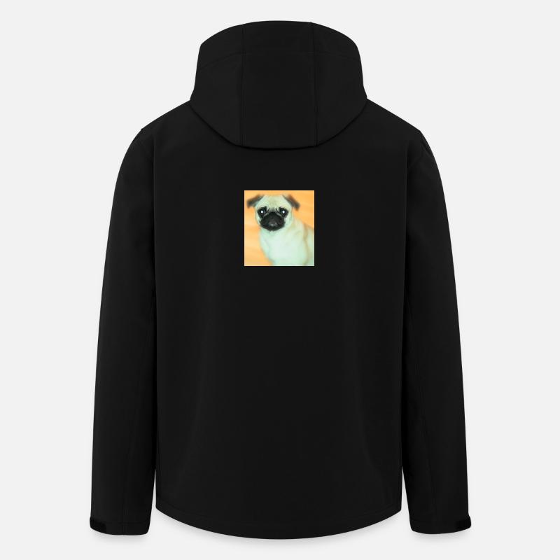 Niedlicher Mops mit Ausdrucksvollblick - Recycelte Männer Softshell-Jacke von Stanley/Stella - Schwarz