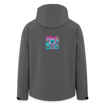 Pixel console, retro and snacks - Men’s Recycled Softshell Jacket by Stanley/Stella - black - Back - AI Model Male 185 light (185cm)