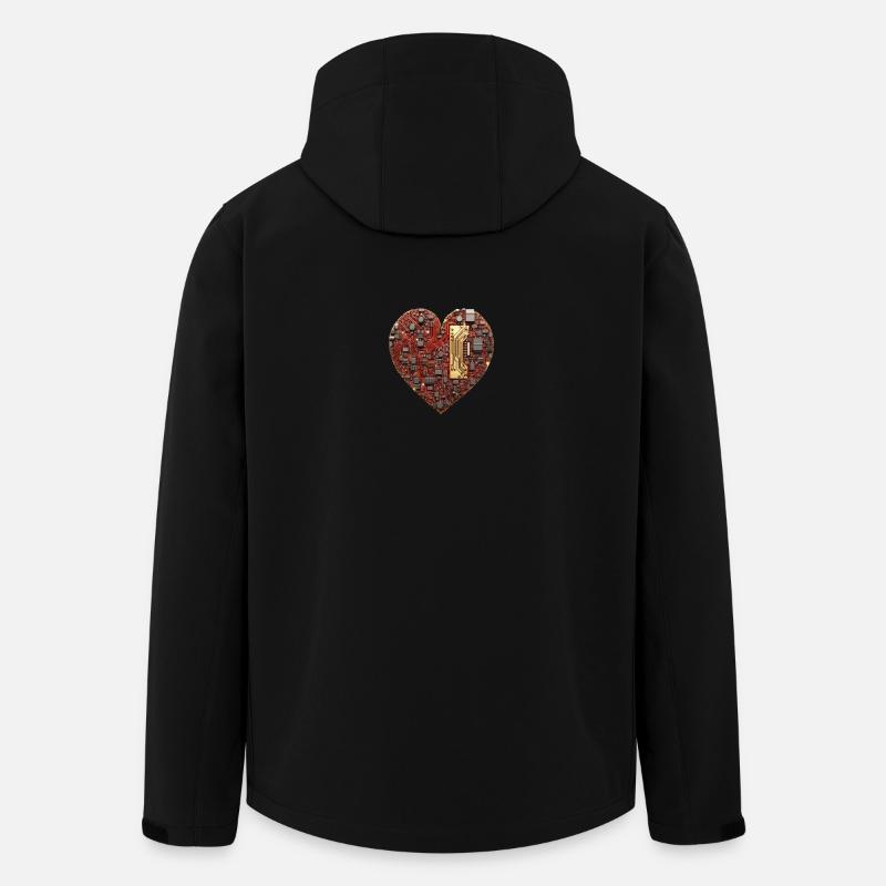 Herz aus Schaltkreisen - Recycelte Männer Softshell-Jacke von Stanley/Stella - Schwarz