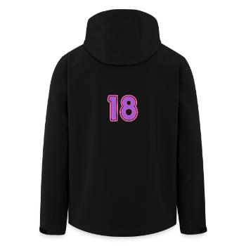 18. 18 ANS. 18e ANNIVERSAIRE. ANNIVERSAIRE 18 ANS. - Veste softshell homme en polyester recyclé Stanley/Stella - noir - Dos - AI Model Male 185 light (185cm)