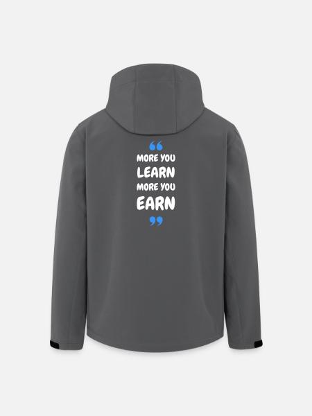 Plus vous apprenez, plus vous gagnez - Veste softshell homme en polyester recyclé Stanley/Stella - noir