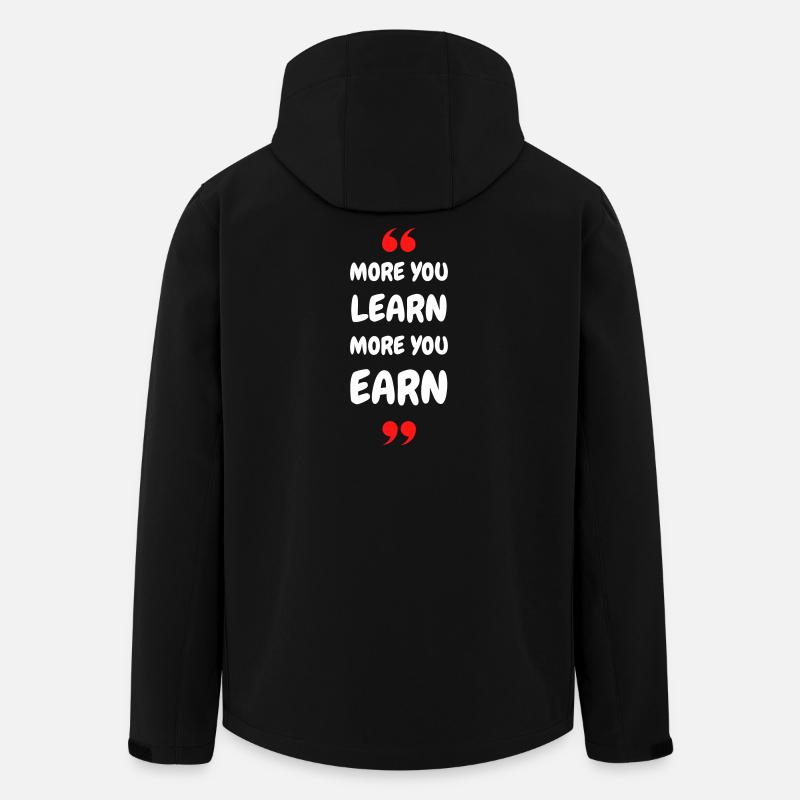 Plus vous apprenez, plus vous gagnez - Veste softshell homme en polyester recyclé Stanley/Stella - noir