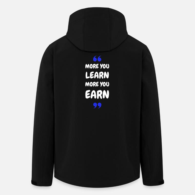 Plus vous apprenez, plus vous gagnez - Veste softshell homme en polyester recyclé Stanley/Stella - noir