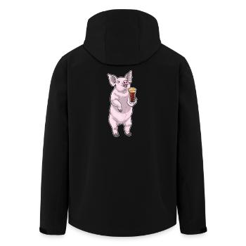 Pork Beer - Men’s Recycled Softshell Jacket by Stanley/Stella - black - Back - AI Model Male 185 light (185cm)