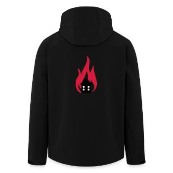 Feuer Haus 3c - Recycelte Männer Softshell-Jacke von Stanley/Stella - Schwarz - Hinten - AI Model Male 185 light (185cm)