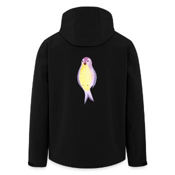 Aquarelle hirondelle - Veste softshell homme en polyester recyclé Stanley/Stella - noir - Dos - AI Model Male 185 light (185cm)